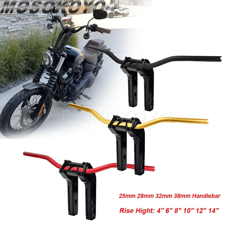 Risers pullback et guidon pour Harley Dyna Sportster Softail - vue 2