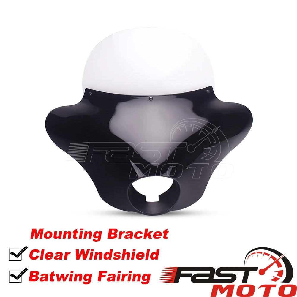 Carénage batwing avant pour phare Harley Sportster, Dyna, Fortyeight, Street 750 - vue 10
