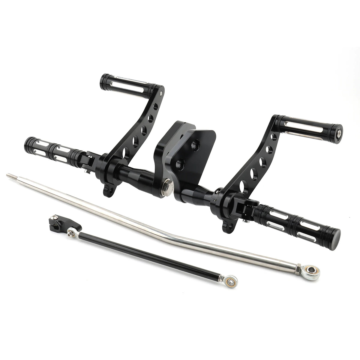 Kit commandes avancées, repose-pieds chrome et noir en aluminium pour Harley-Davidson Dyna Street Bob FXDB 2006-2017, Super Glide 2000-2015 FXDF – photo 7/10