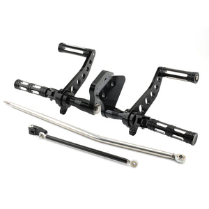 Kit commandes avancées, repose-pieds chrome et noir en aluminium pour Harley-Davidson Dyna Street Bob FXDB 2006-2017, Super Glide 2000-2015 FXDF – photo 7/10