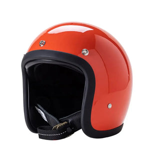 Casque moto jet rétro noir doublure cuir - vue de profil - vue 12