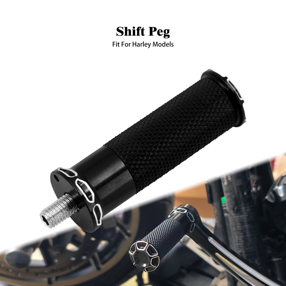 Embout de sélecteur de vitesse noir pour Harley-Davidson - vue 1