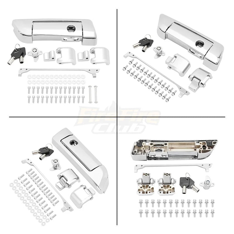 Kit de charnières, loquet et serrure pour sacoche rigide Harley Touring 2014+ - vue 2