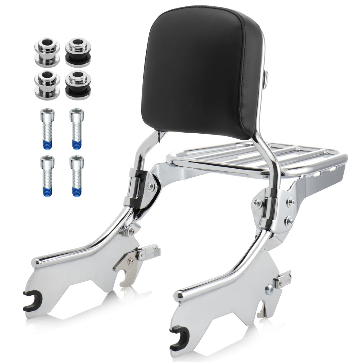 Sissy-bar dossier passager avec porte-bagages et kit de fixation pour Harley-Davidson Softail - vue 7