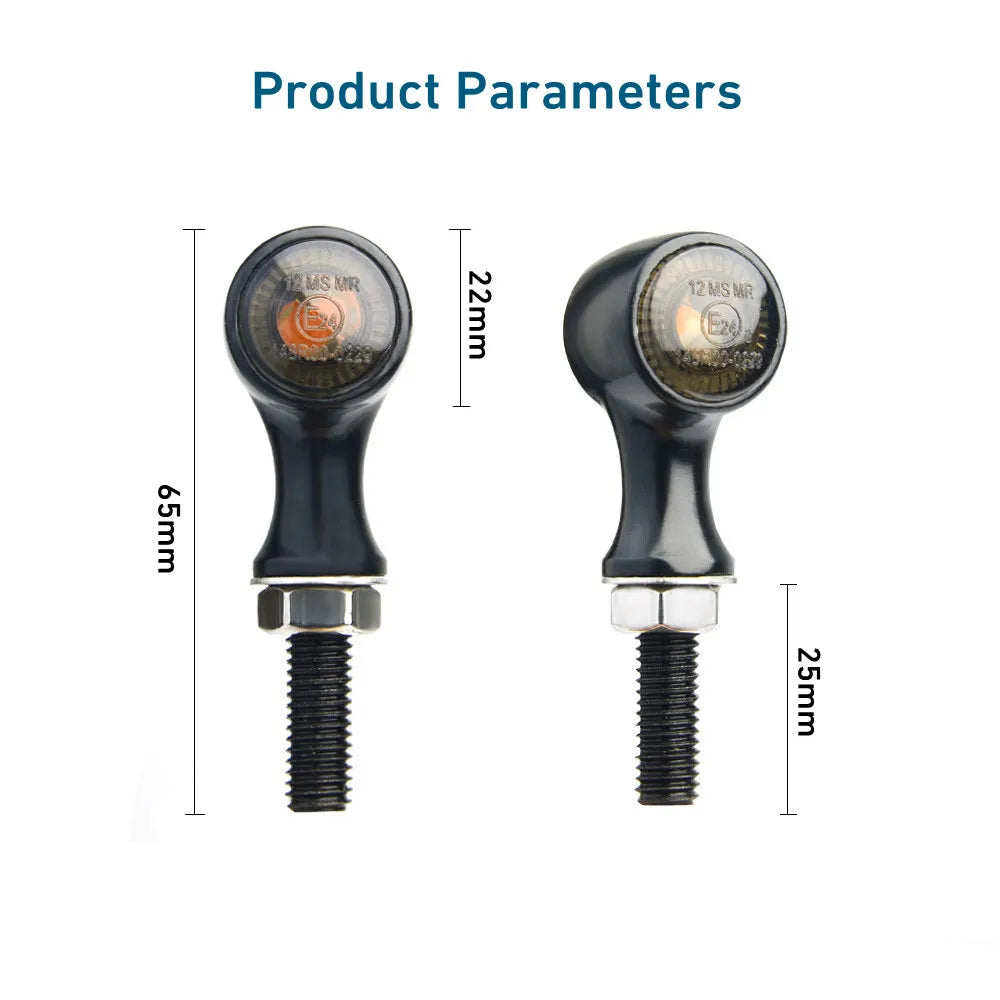 Feu LED 3 en 1 clignotant, feu stop et feu de position style café racer, montage universel 8mm - vue 2
