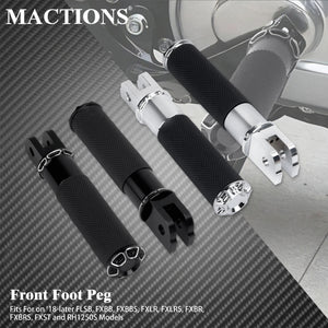 Repose-pied avant conducteur noir/chromé pour Harley-Davidson Softail Breakout FXBR/FXBRS et Low Rider FXLRS – photo 1/8