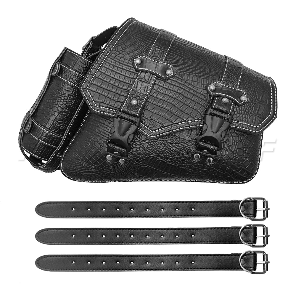 Sacoche de bras oscillant noire côté gauche fixée sur une Harley-Davidson Softail - vue 10