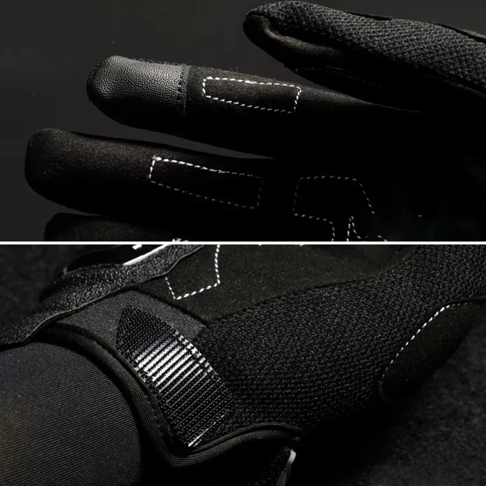 Gants moto noirs réfléchissants doigts longs - vue - vue 6