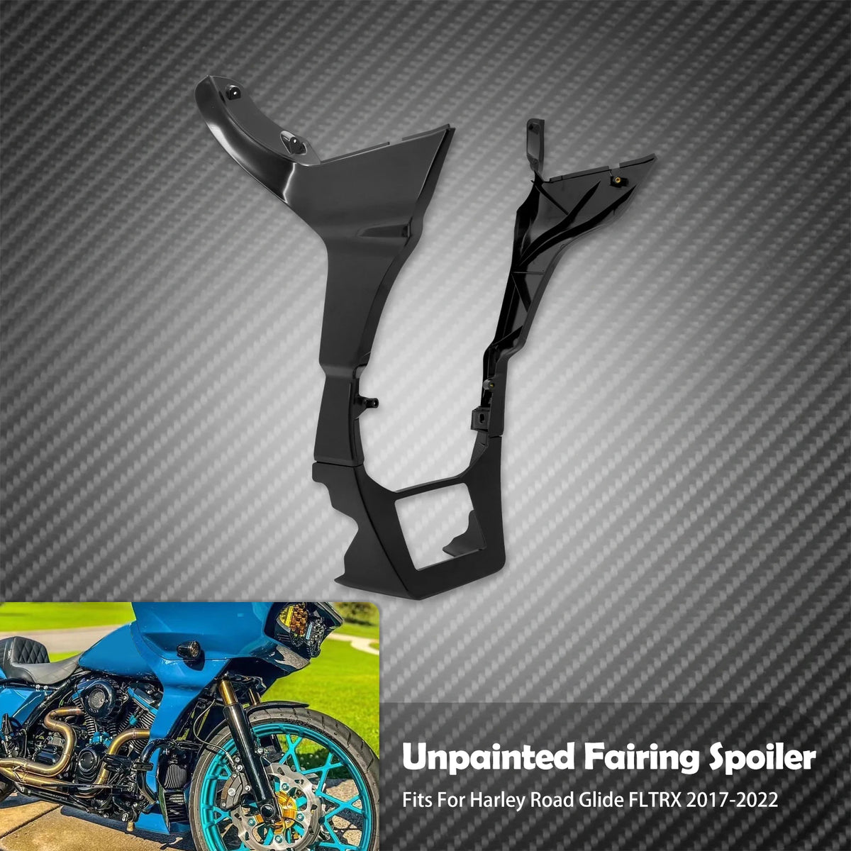 Carénage spoiler noir pour Harley-Davidson Road Glide FLTRX - vue 7