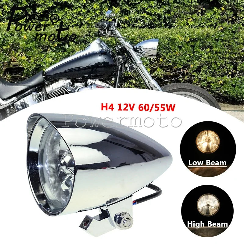 Phare bullet H4 pour Harley Sportster - vue 1