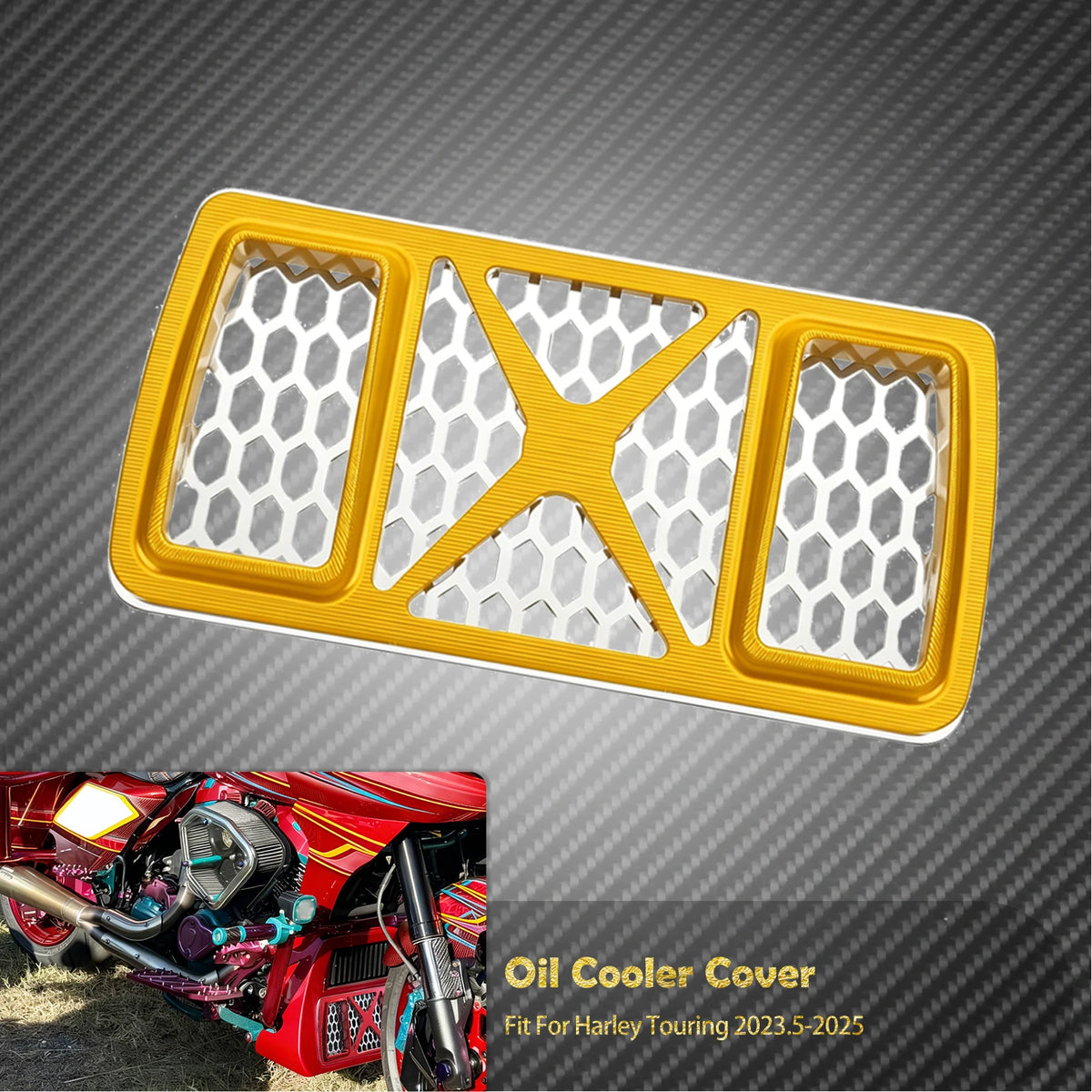 Grille protectrice de radiateur d'huile en aluminium - Harley Touring Road Street Electra Glide Ultra Limited FLH 2023.5-2025 – photo 10/12