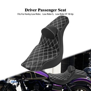 Selle biplace avec dossier pour moto Harley-Davidson Softail Low Rider - vue 10