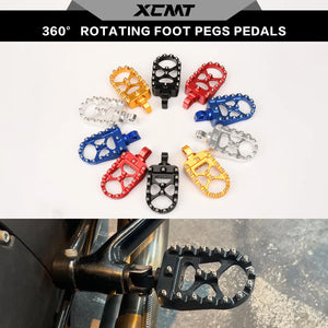 Repose-pieds larges type MX avec pontets de sélecteur pour Harley-Davidson Sportster XL883/1200, Dyna & Softail – photo 1/6
