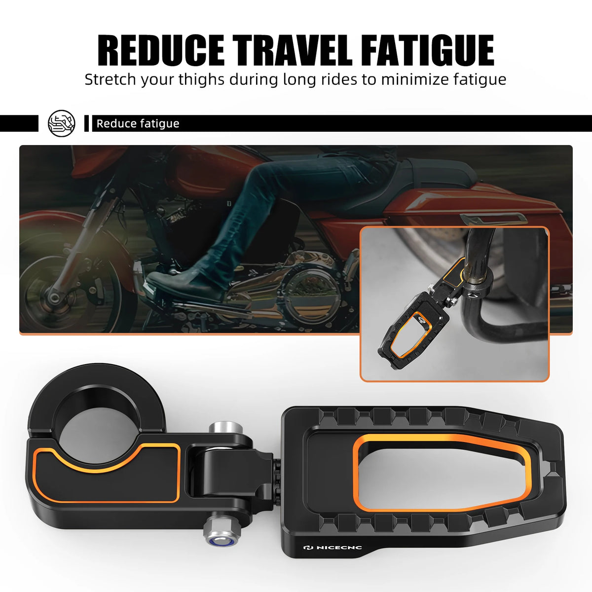 Repose-pieds pare-carter NICECNC pour Harley-Davidson Street Glide FLHX et Road King FLHR – photo 5/9