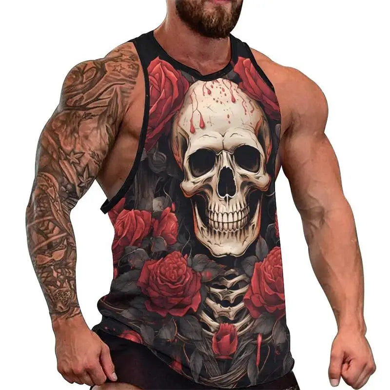 Débardeur crâne 3D oversize homme - vue 6