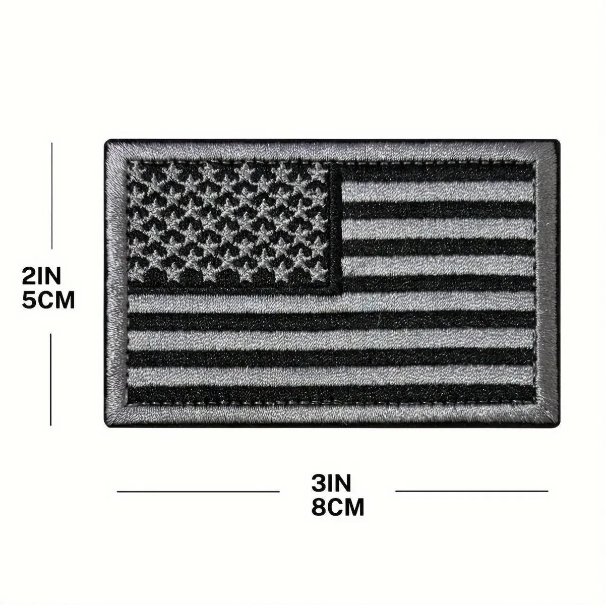 Écusson brodé drapeau USA noir et gris pour casquette ou blouson moto - vue 3