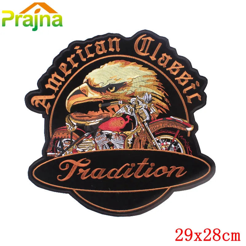 Écusson dorsal brodé biker punk crâne aigle - vue 10