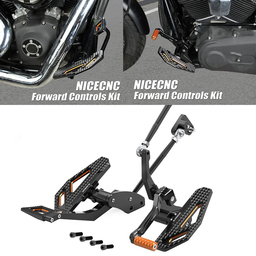 Kit commandes avancées NICECNC avec repose-pieds, frein et sélecteur pour Harley-Davidson Dyna 2000-2017 – photo 1/9