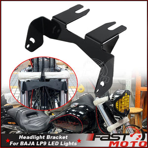 Support noir en acier pour phare additionnel de moto Harley-Davidson - vue 1