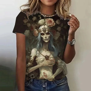 T-shirt Femme Crâne Rose Vintage Oversize - vue 19