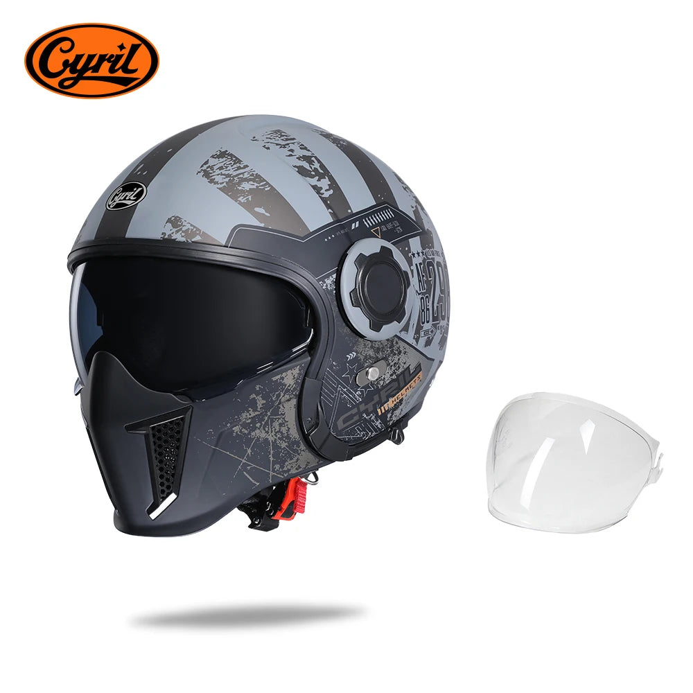 Casque moto modulable rétro, mentonnière relevée - vue 20