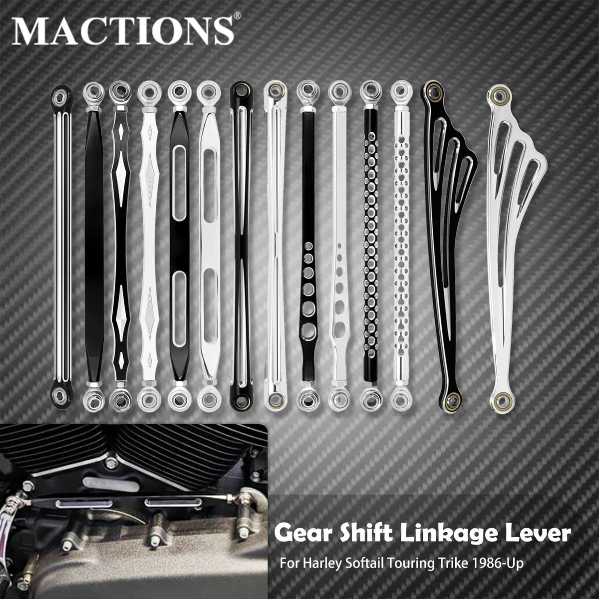 Levier de Sélecteur de Vitesse 330 mm Aluminium - Harley-Davidson Softail et Touring 1986-2025 – photo 1/20