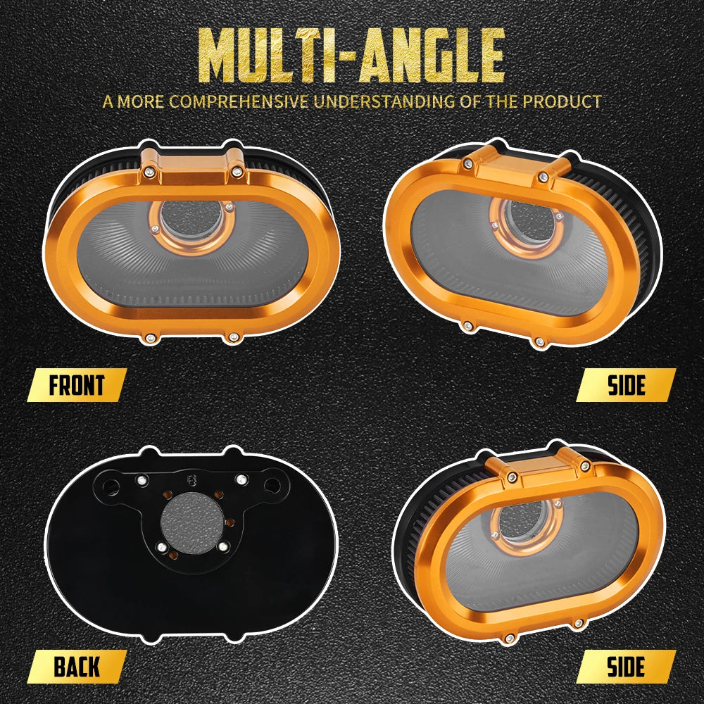 Filtre à Air avec Anneaux Décoratifs Interchangeables - Harley-Davidson Touring, Softail, Dyna, Sportster, Trike – photo 5/26