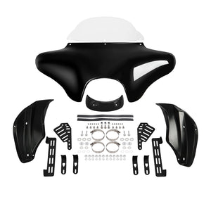 Carénage avant batwing noir avec pare-brise pour moto - vue 4