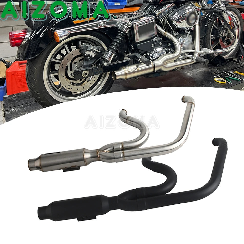 Système d'échappement complet 2-en-1 pour Harley-Davidson Dyna Fat Bob FXDF et Low Rider S FXDL/FXDLS 2006-2017 – photo 2/10