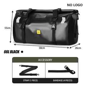 Sac de selle arrière noir étanche pour moto - vue 10