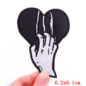 Écusson brodé crâne punk thermocollant style rock biker - vue 25