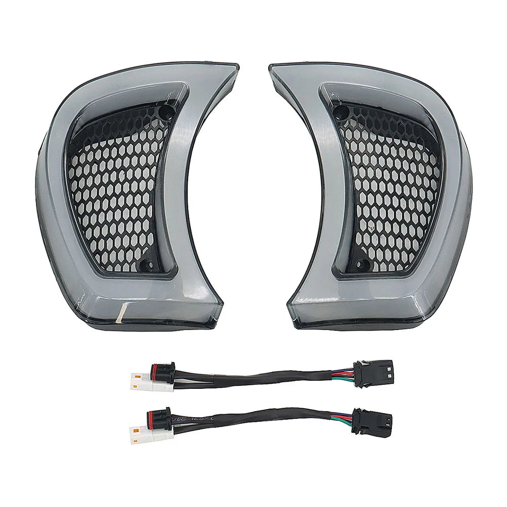 Feux LED d'accent de calandre de phare fumés, veilleuse blanche et clignotant, Harley Road Glide 2015 et plus - vue 6