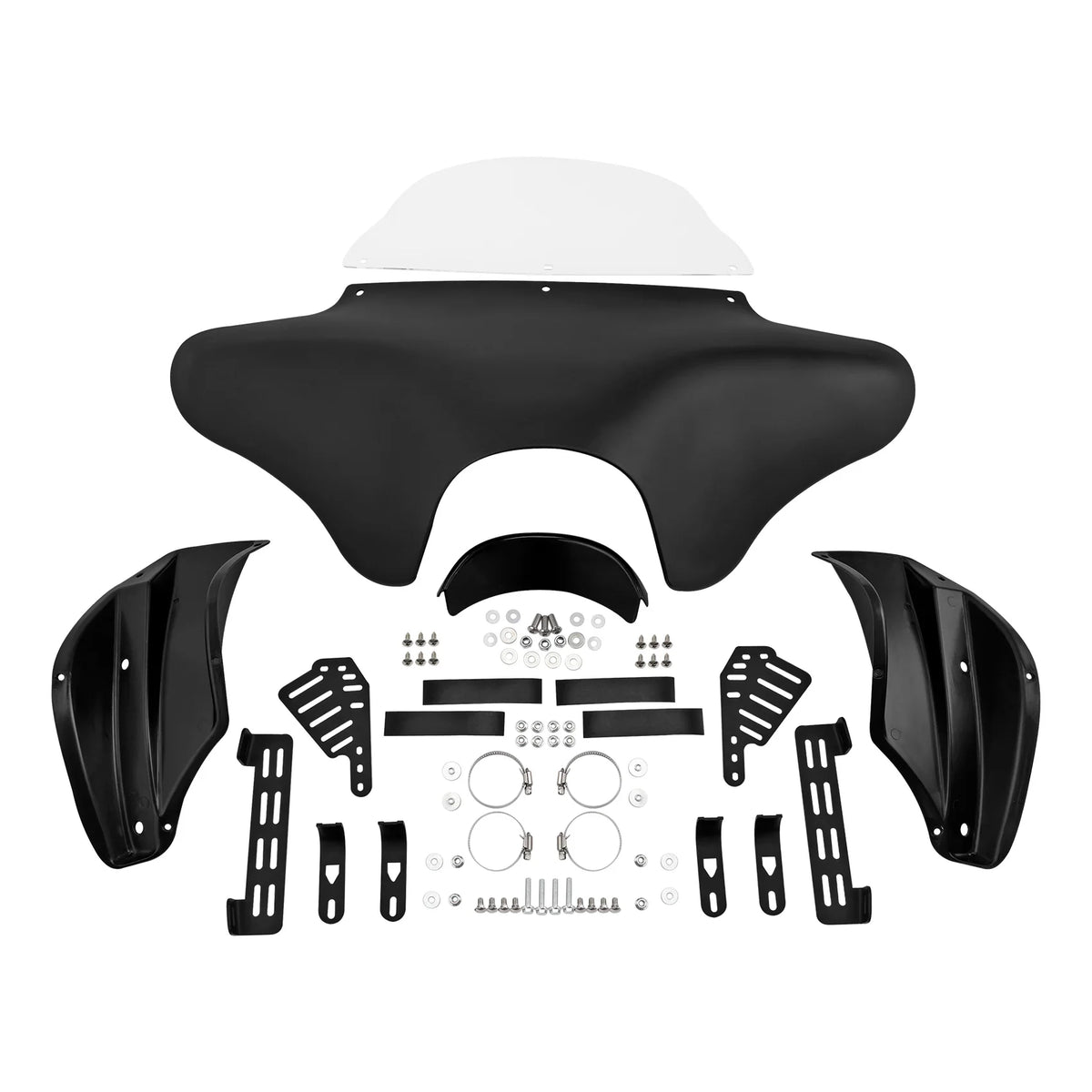 Carénage avant batwing noir avec pare-brise pour moto - vue 10