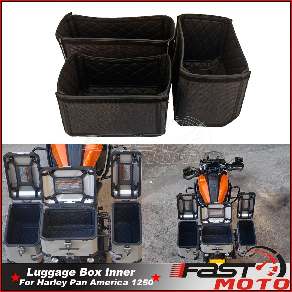 Doublure intérieure en cuir marron pour top case de moto - vue 6