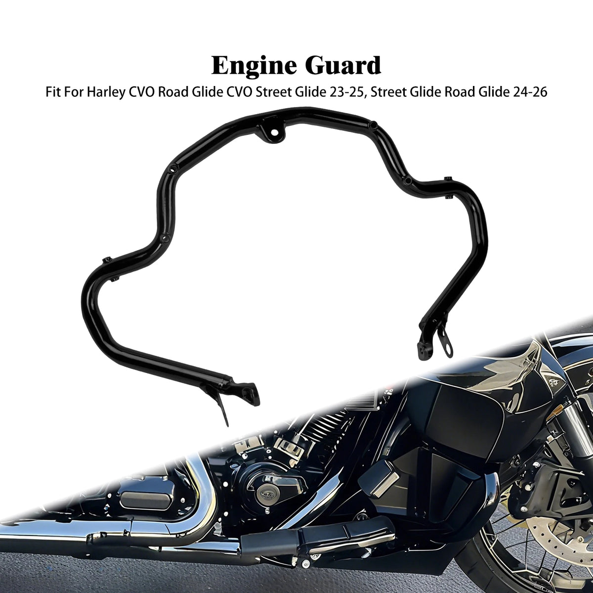 Sabot moteur noir pour Harley-Davidson Touring Street Glide - vue 1