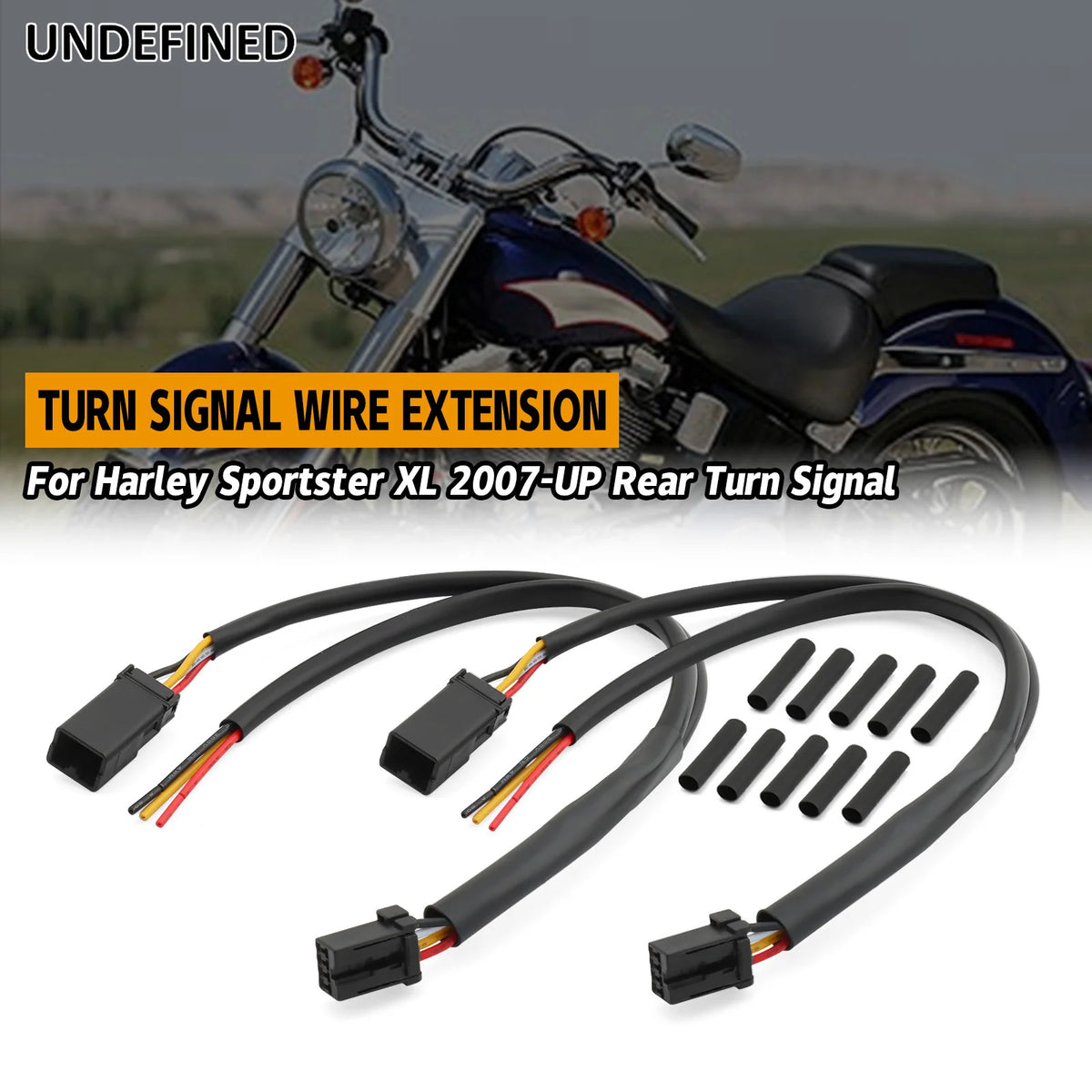 Faisceau de câblage de clignotant arrière (20AWG, noir) pour Harley-Davidson Sportster XL Iron 883, Nightster XL1200N (2007-2021)