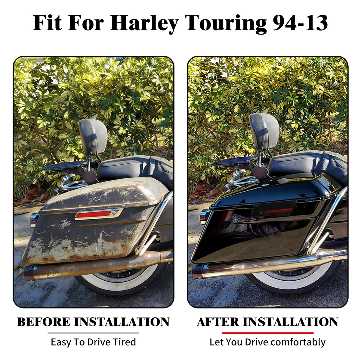 Paire de sacoches rigides noires verrouillables pour Harley-Davidson Touring - vue 2