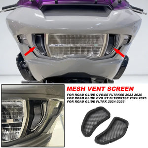 Grille de ventilation noire en maille pour carénage Harley-Davidson Road Glide - vue 1