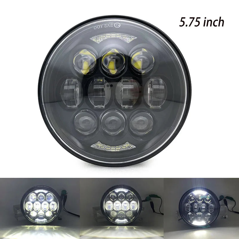 Phare LED noir 5,75 pouces avec feu de jour 40W pour Harley Sportster 883 et XL883 - vue 26