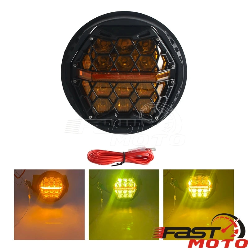 Phare LED rond noir pour moto Harley-Davidson V-Rod - vue 8