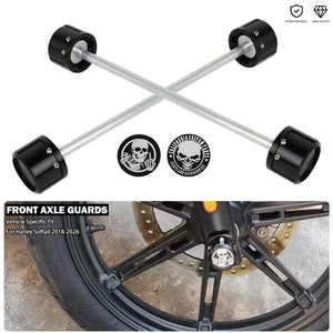 Cache d'écrou d'axe avant noir sur roue de Harley Softail - vue 1