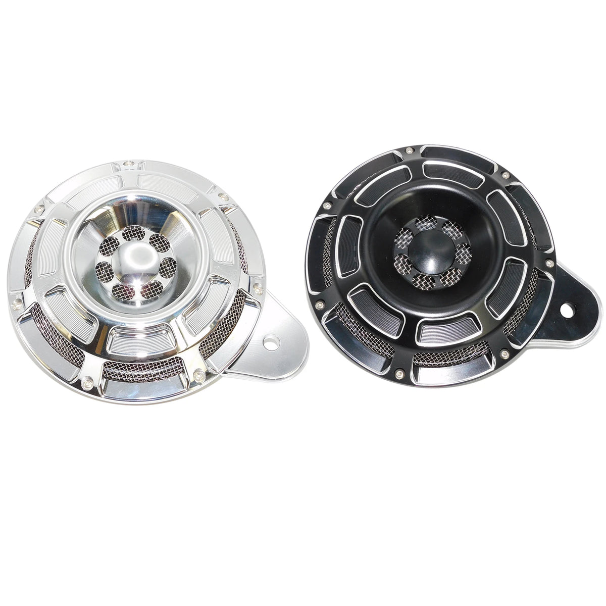 Cache de klaxon CNC noir et chrome pour Harley-Davidson Big Twin, Electra Glide et Sportster XL883 - vue 3