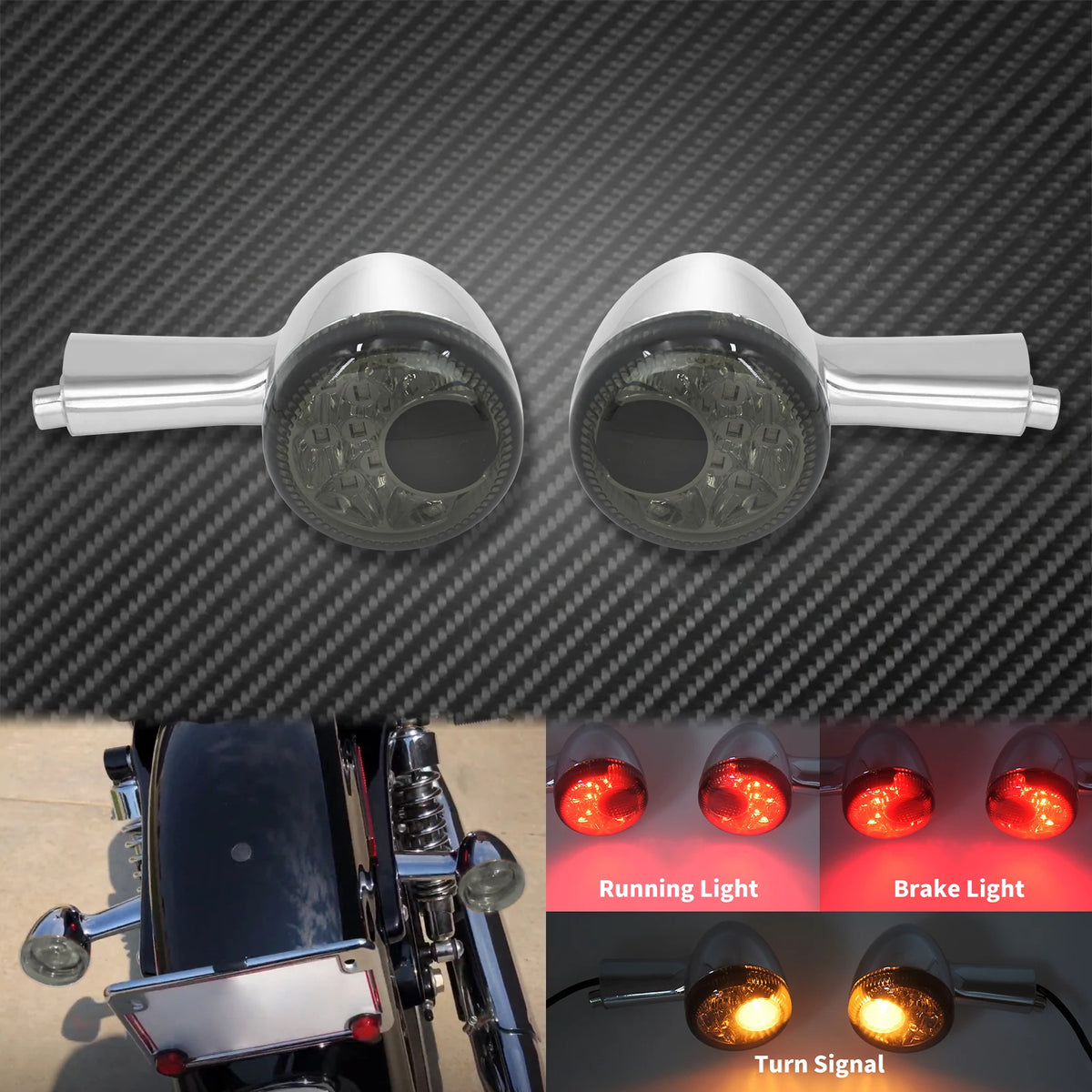 Clignotants LED Arrière avec Stop/Position - Harley-Davidson Sportster XL 1992-2021 – photo 7/10