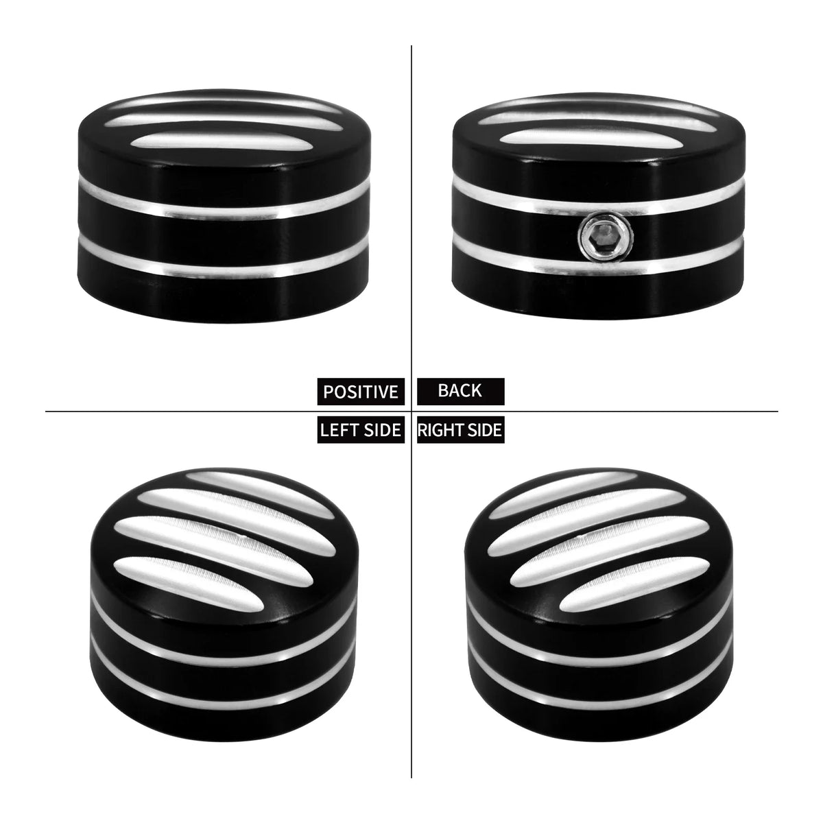 Lot de caches noir et chrome pour vis de culasse moteur Harley - vue 5
