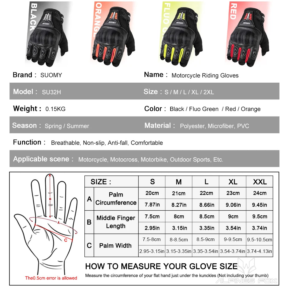 Gants moto mi-doigts noirs - vue de face - vue 4