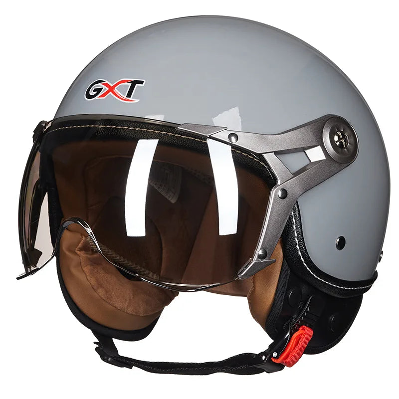 Casque moto jet 3/4 noir - vue latérale - vue 15