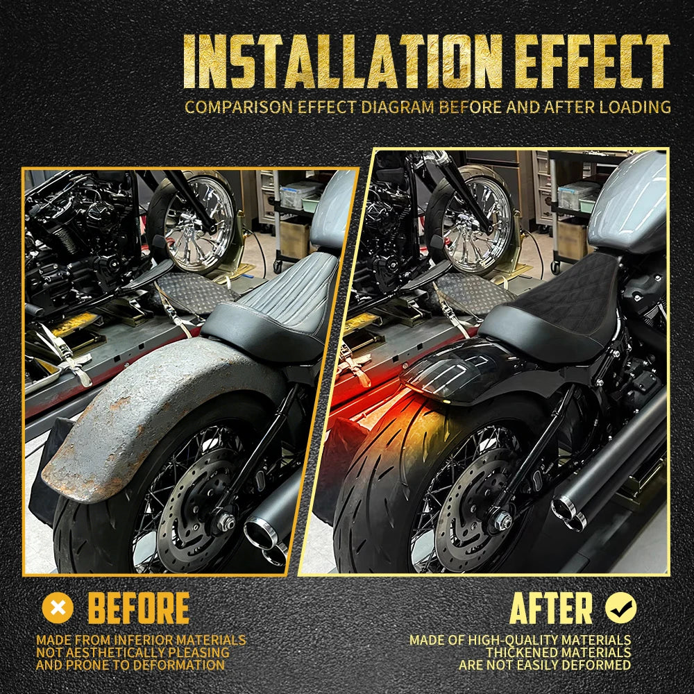 Selle Solo Conducteur avec Garde-Boue et Feu LED Intégré - Harley-Davidson Softail 2018-2025 – photo 4/10