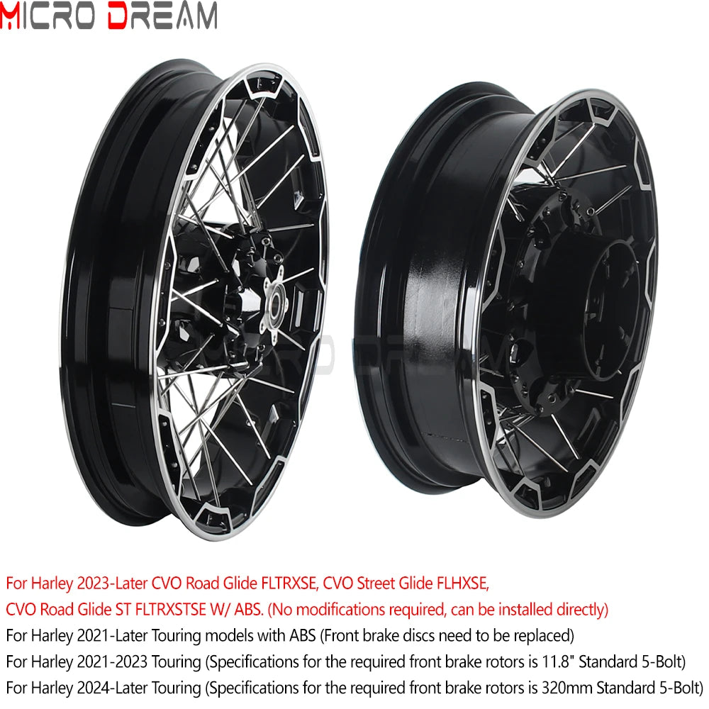 Jantes Avant 21x3,5'' Double Disque et Arrière 18x5'' à Rayons - Harley-Davidson Touring 2021 et plus (freins ABS) – photo 4/6