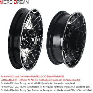 Jantes Avant 21x3,5'' Double Disque et Arrière 18x5'' à Rayons - Harley-Davidson Touring 2021 et plus (freins ABS) – photo 4/6