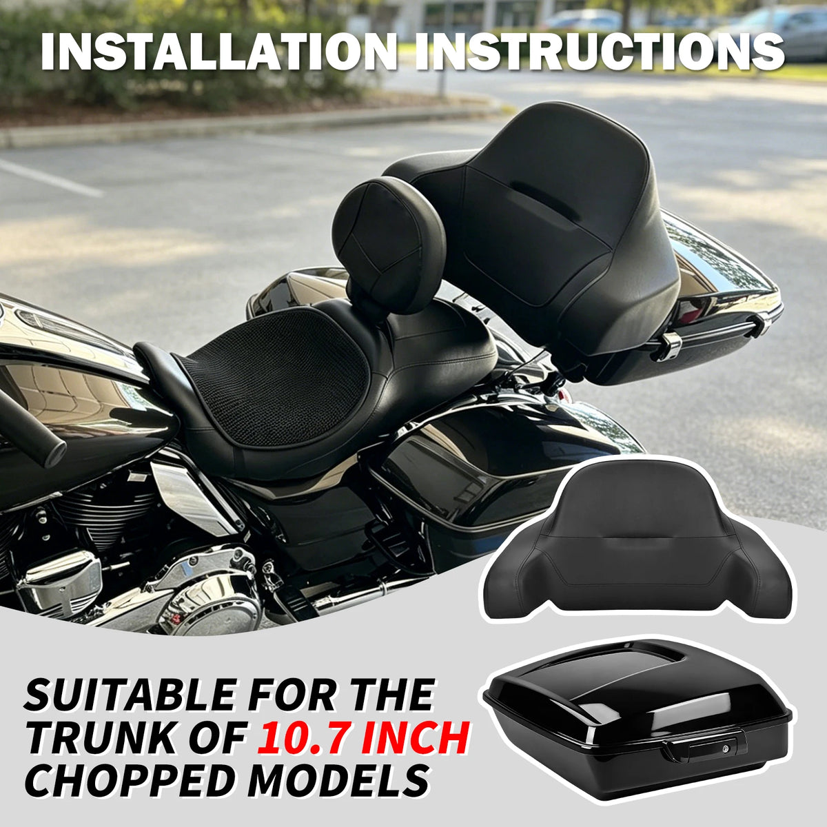 Coussin de dossier noir pour top case de Harley-Davidson Touring - vue 6